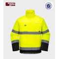 camisa de alta visibilidad TC que trabaja chaqueta amarilla con cinta reflectante